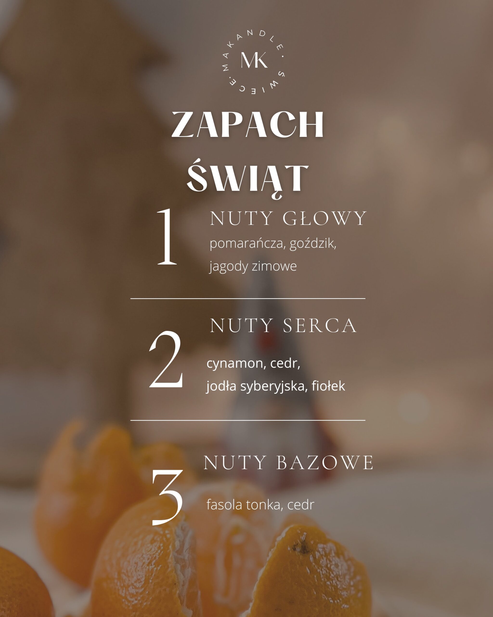 nuty zapachowe Świeca sojowa ręcznie robiona kolekcja świąteczna, zapachy świąteczne