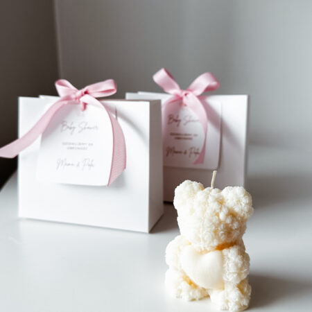 Świeca sojowa miś, podziękowanie dla gości, chrzest, baby shower, urodziny, ślub,