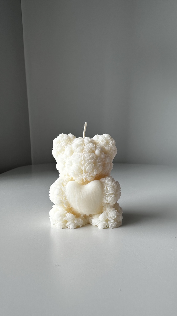 Świeca sojowa miś, podziękowanie dla gości, chrzest, baby shower, urodziny, ślub,